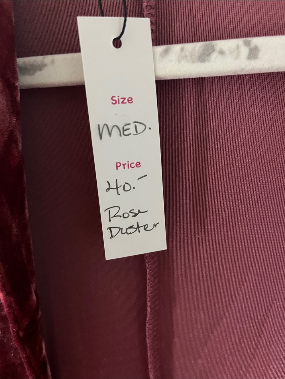 Velvet Long Robe - Burgundy - Picture 3 of 3